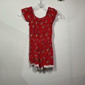 Zunie Red Floral Kids Casual Dress